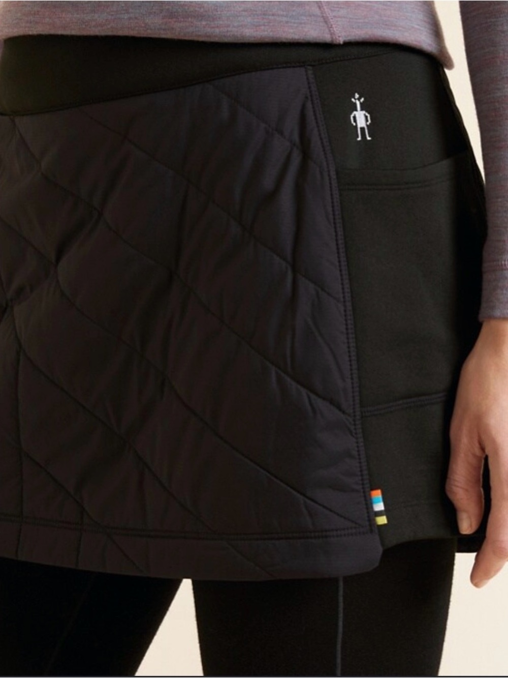 NWT smartwool Black Quilted Athletic Skirt with Side Pocket msrp$120
